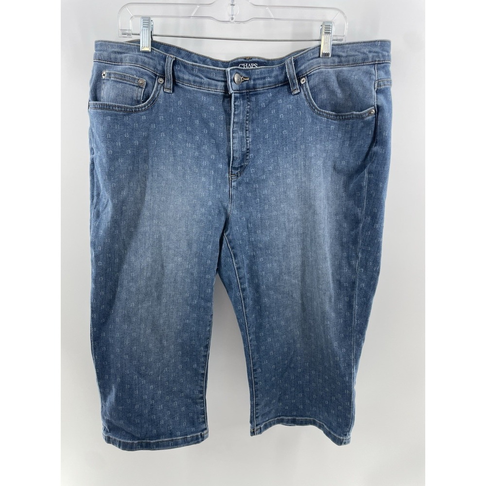 Chaps Women Denim Capri Stretch Denim Blue jeans Crop pants size 18w